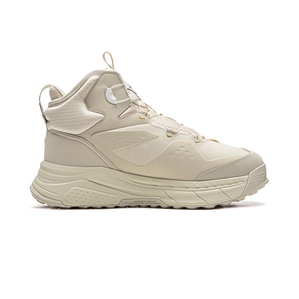 Li Ning Star Path 2 Амортизация Скользкие Устойчивые к истиранию Поддержка Средняя высота Повседневная обувь Унисекс Устричный серый AGLV283-1