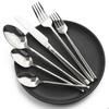 4/5/6 Pcs Luxury Silver Dinnerware Set 18/10 Stainless Steel Tableware Set Kitchen Knife Spoon Fork Cutlery Set Dinner Food Flatware