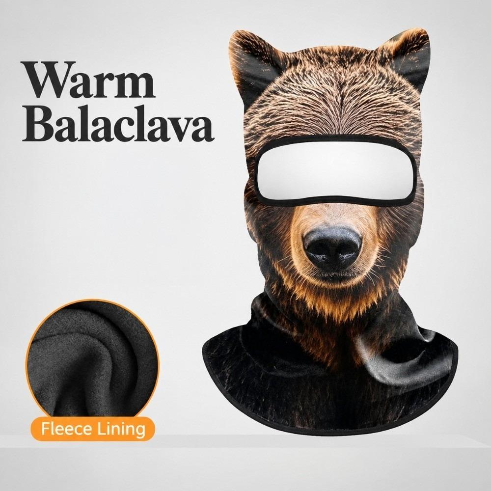 Stretchy Unisex Balaclava Mask Warm Lining Animal Head Cover Winter Full Face Mask Skiing Cycling