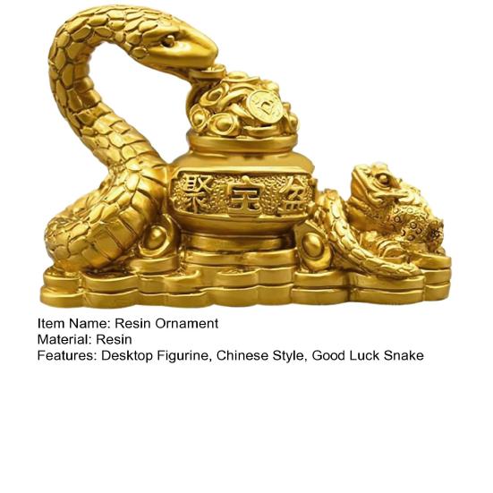 Украшение из смолы «Змея удачи», статуэтка змеи по фэн-шуй, настольная скульптура китайской зодиакальной змеи для дома