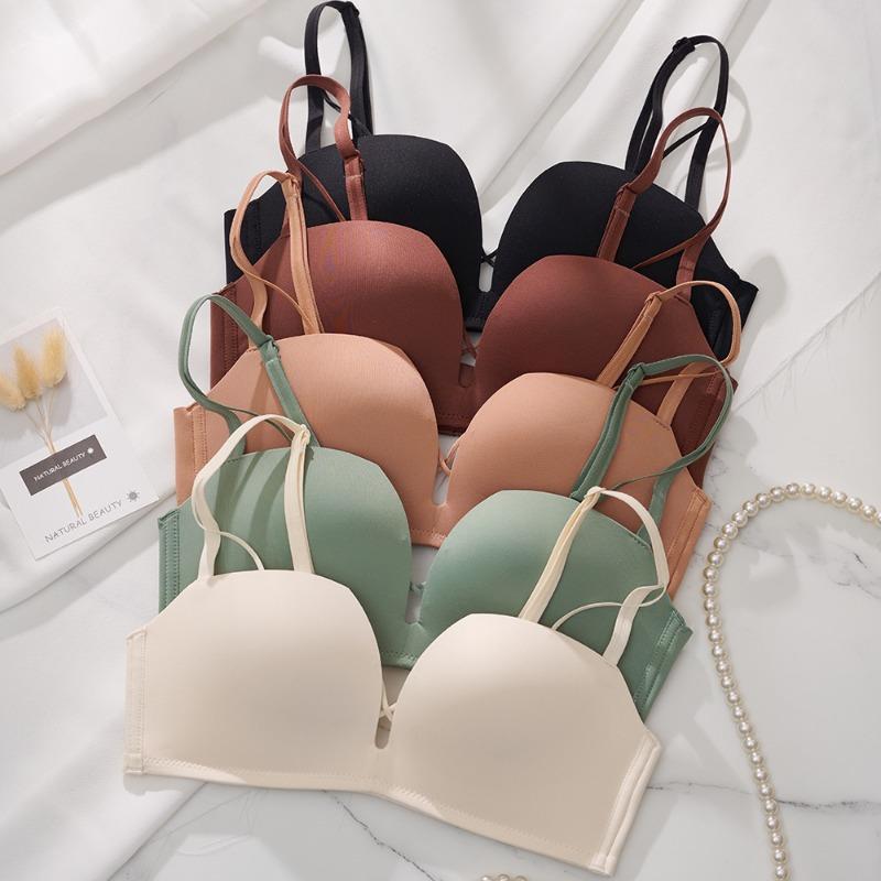 Сборный бюстгальтер, не оставляющий следов, тонкий летний удобный бюстгальтер с глубоким V-образным вырезом и стальным кольцом