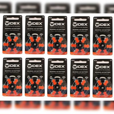 Батарейка для слухового аппарата Widex Размер 13 (PR48) (10 пакетов = 60 батарей)