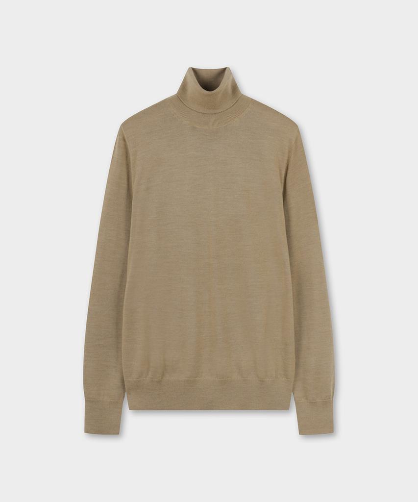 BROOKS BROTHERS Merino Wool Turtleneck Sweater (Camel) (Bbwumf43275Ew)
