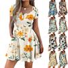 Women's Casual Floral Print Buttoned Elastic Bodycon Skirt With Pockets
