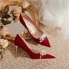 New Women's Stiletto High-end Bridesmaids Wedding Shoes, Bridal Shoes, French Show Clothes, Two French Wedding Shoes