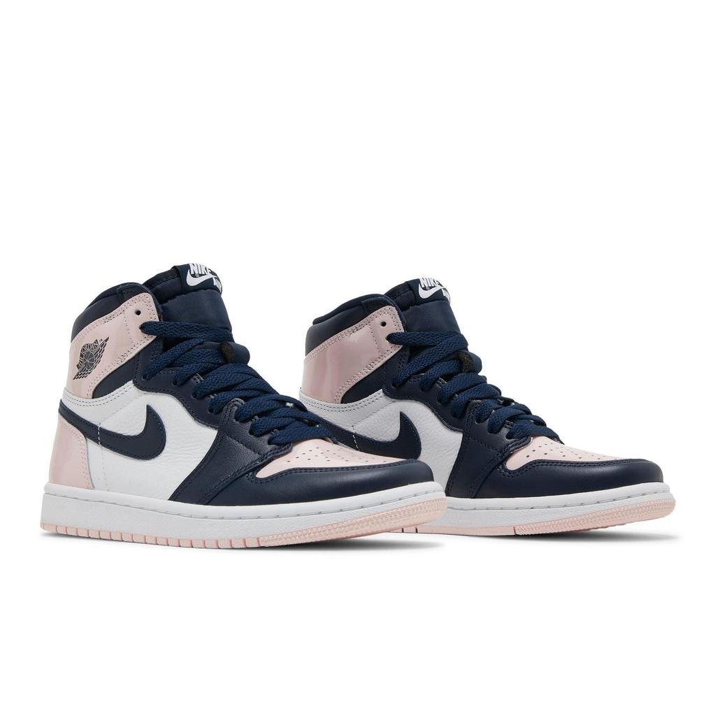 Womens Air Jordan 1 Retro High OG SE 'Bubble Gum' (women's sizes) Atmosphere / White / Laser Pink / Obsidian Vintage Basketball Shoes DD9335 641