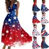 Женское повседневное и модное платье без рукавов с принтом «День независимости»