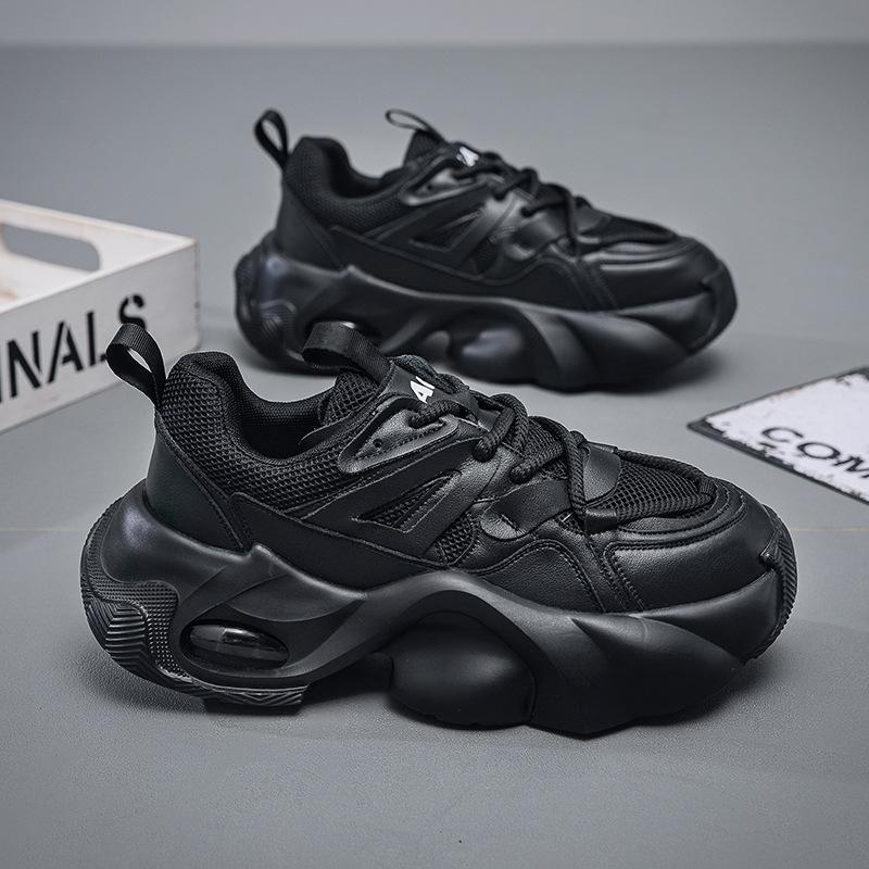 Мужская обувь увеличивающая рост, хлебные туфли, весенние новые локомотивные папины туфли, обувь на платформе, спортивная сетчатая повседневная обувь