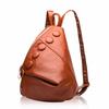 Genuine Leather Women's Bag Shoulder Bun Top Layer Cowhide Lychee Print Shoulder Backpack Fashion College Style Backpack