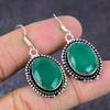 Зеленый Оникс Драгоценный Камень 925 Стерлинговое Серебро Подарок Ювелирное Украшение Серьга 1.77"
