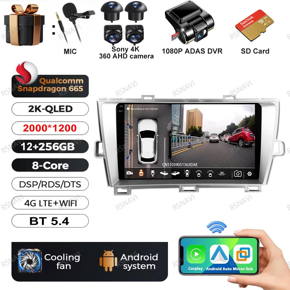 Android 16 Multimedia For Toyota Prius 2009 2010 2011 2012 2013 2015 XW30 Video Player Car Radio BT GPS Autoradio Navigation RDS