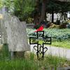 Металлическая мемориальная табличка для кладбища, религиозный знак в виде красной птицы и сердца, украшение «Скучаю», колышек для установки в землю на могилу
