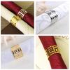 Stainless Steel Napkin Rings for Table Decoration Hollow Pattern Round Napkin Rings
