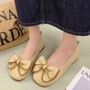 Мода 2025 года, новые женские туфли Bean Shoes, женские весенние туфли с мягкой подошвой, толстые ноги, широкие, толстые, одинарные, без застежек
