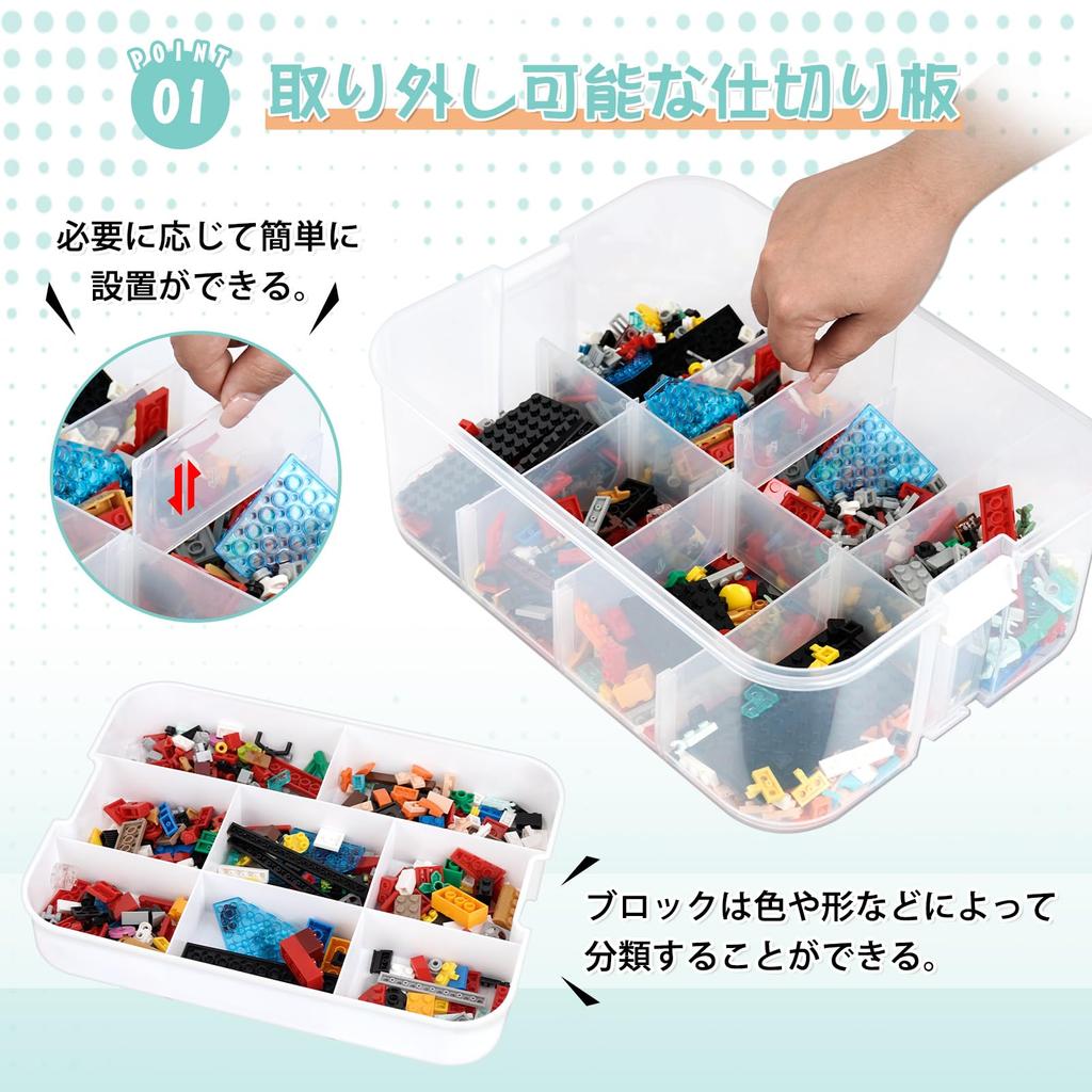 LAMPTOP Контейнер для хранения игрушек с крышкой для Lego, Duplo и других игрушек, 3-уровневый штабелируемый пластиковый контейнер для хранения для детей, Прозрачный, Организованный (зеленый)