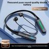 Over-the-neck Wireless Bluetooth Headset Crystal Digital Display Extra Long Standby Neck Headset Unisex Sports Headphones