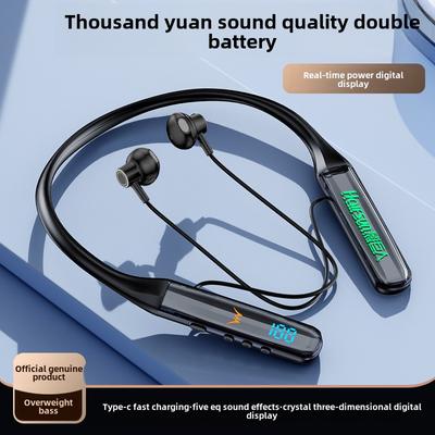 Беспроводная Bluetooth-гарнитура с оголовьем через шею, кристально-цифровой дисплей, сверхдлительное время ожидания, шейная гарнитура, унисекс, спортивные наушники