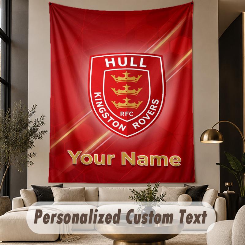 Custom Text Tapestry Hull KR Print Wall Tapestry Indoor Living Room Wall Decor