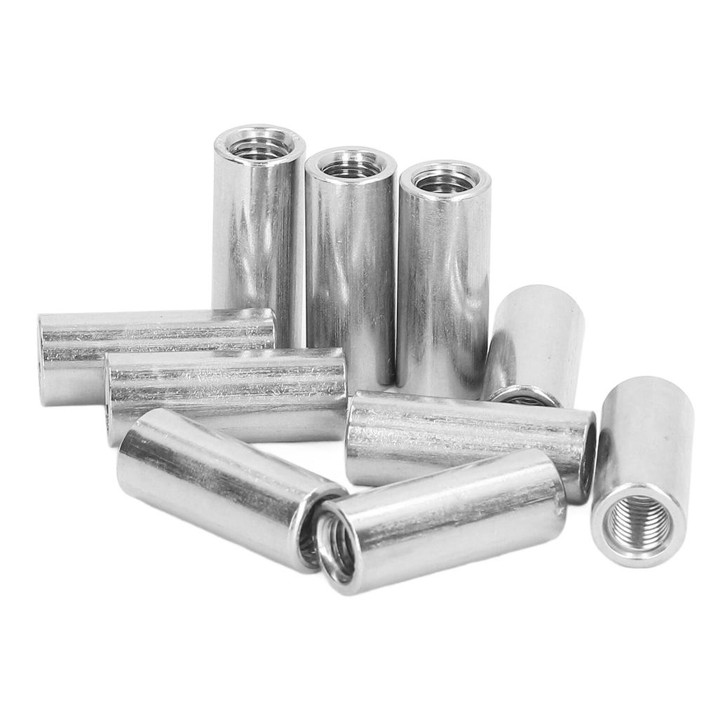 10 шт. Круглая соединительная гайка M8x1.25 L30мм Нержавеющая сталь Соединительные гайки Резьбовая втулка Комплект стержней