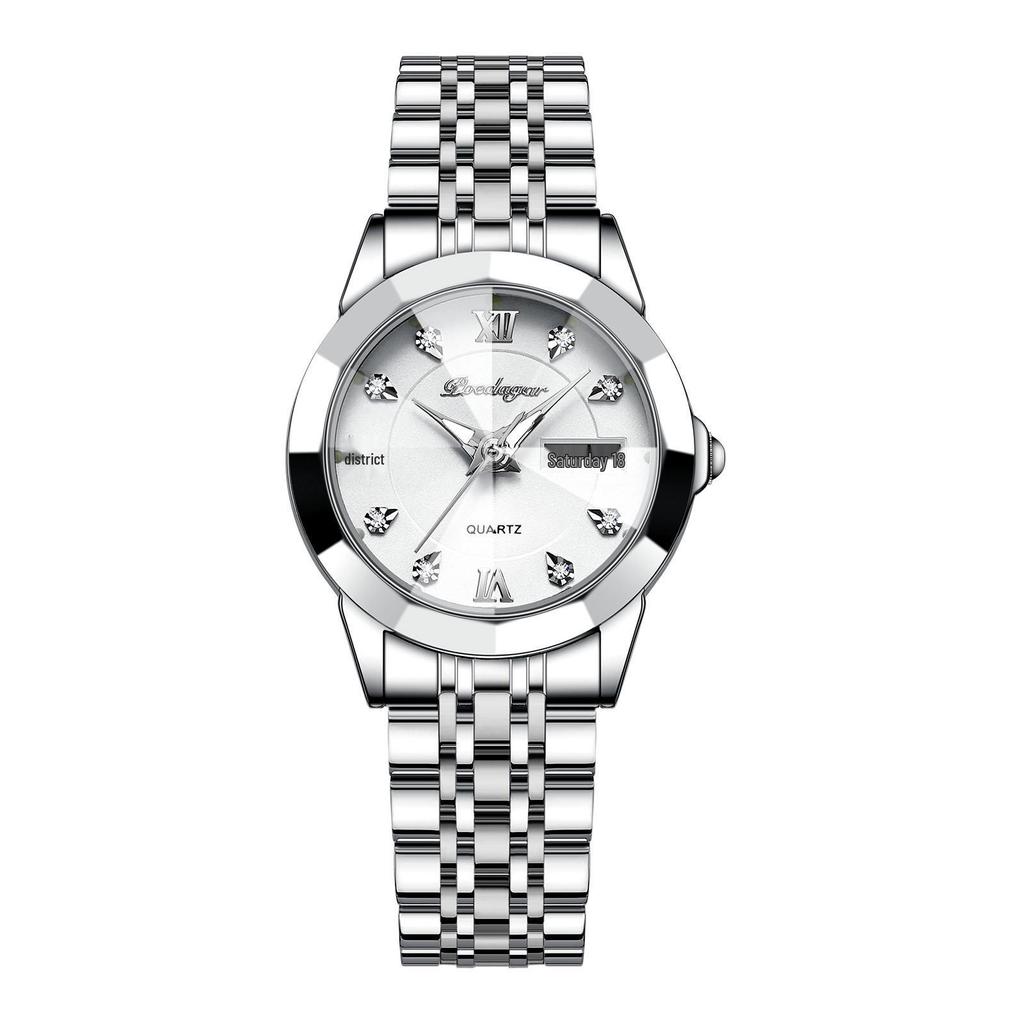 Новые швейцарские женские водонепроницаемые светящиеся наручные часы с двойным календарем