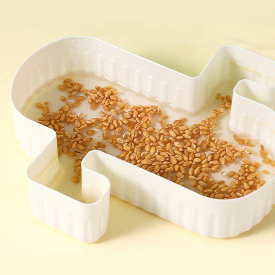 Hydroponic Cat Grass Planter Detachable Bottom Fine Filter Hole Double Layer Soilless Catnip Snack Growing Box for Garden