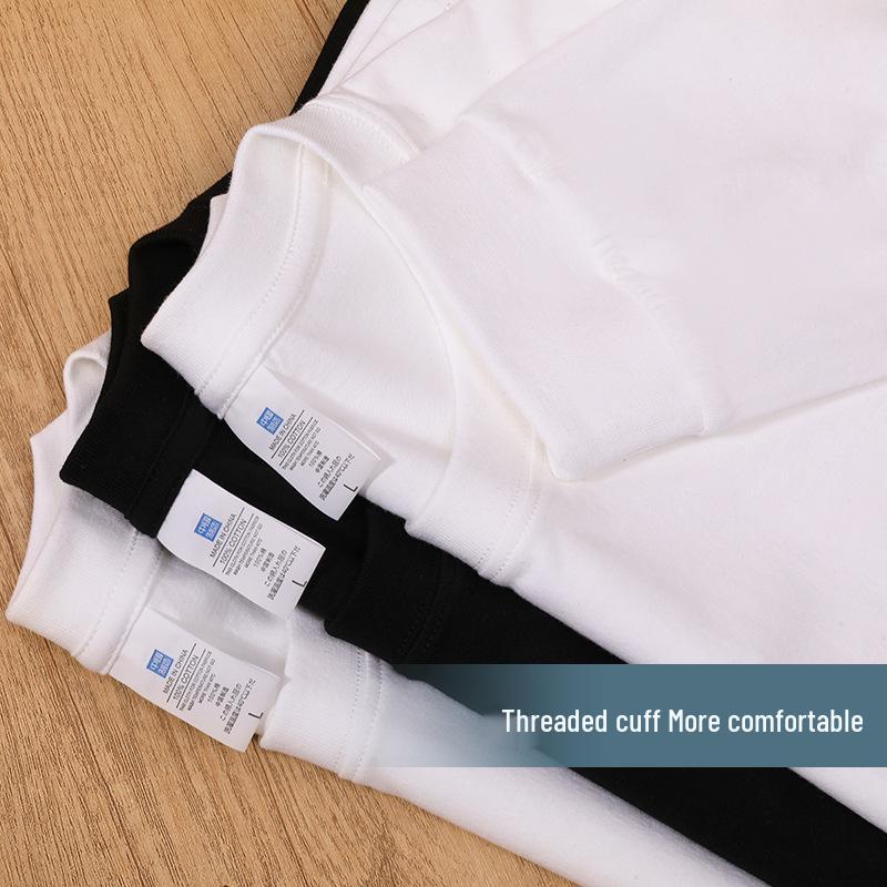 Унисекс Футболка с длинным рукавом в рубчик из чистого хлопка | Повседневный свободный базовый слой