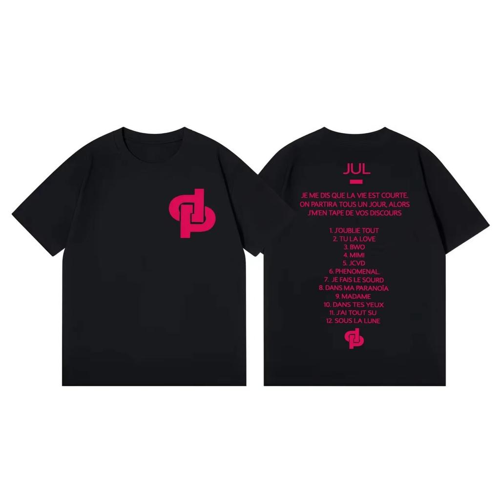 Jul French Rapper Tracklist & Logo Graphic T-Shirt, Unisex Oversized Streetwear Casual Cotton T-shirt