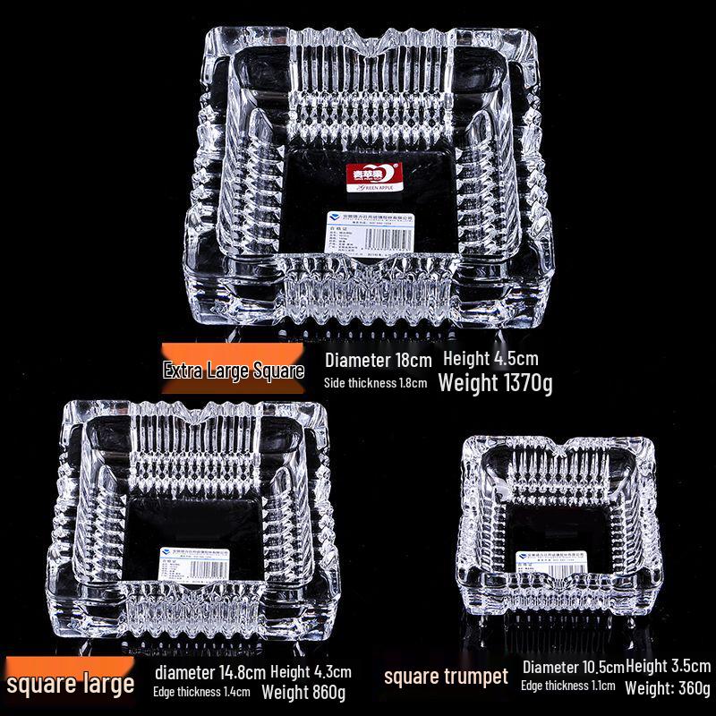Buy One Get Two: Large Crystal Glass Ashtray for Home, Bedside, or Bar