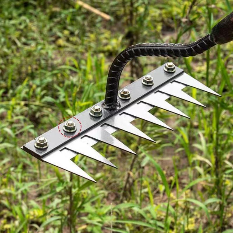 5/6/7/8 зубьев железная садовая мотыга прополка грабли фермерский инструмент захват грабли рыхление почвы гвоздевой грабли артефакт борона фермерский инструмент