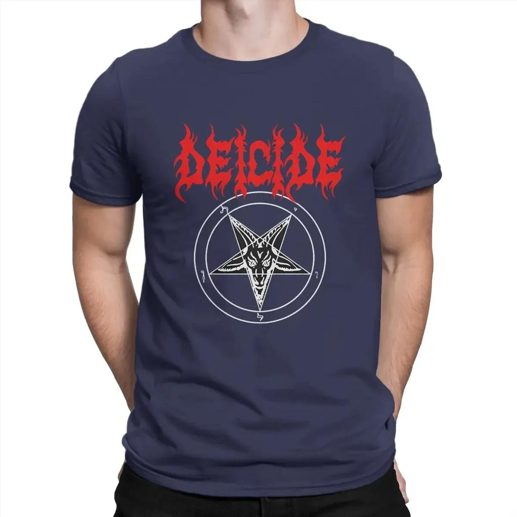 Пентаграмма Дэт-метал Мужская футболка Deicide Свитшот Короткий рукав Тканевая футболка Юмор Высочайшее качество Подарки на день рождения