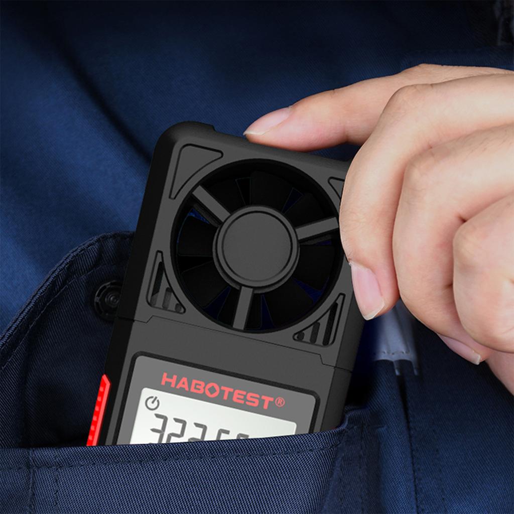 HABOTEST HT605 ЖК-цифровой анемометр-термометр Ручной измеритель скорости ветра Температура и влажность