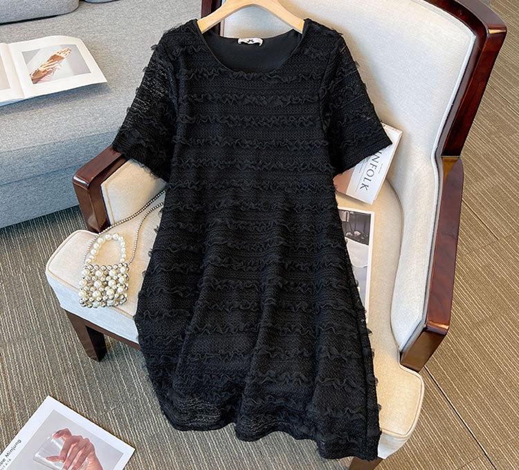 Летнее платье из французского кружева больших размеров для женщин, прямого кроя, миди