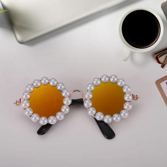 Очки для домашних животных, искусственный жемчуг, солнцезащитные очки для домашних животных, украшение для косплея, аксессуар для одежды для домашних животных