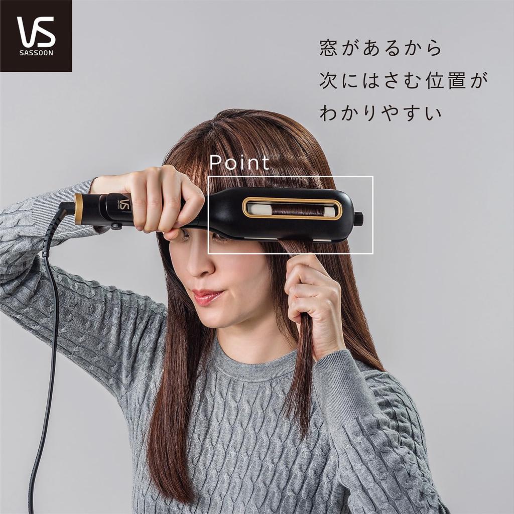 Vidal Sassoon Плойка для волн, совместимая с 5 уровнями температуры и 3 уровнями волн, черная, утюжок, за границей, регулировка, регулировка, VSW-1600/KJ