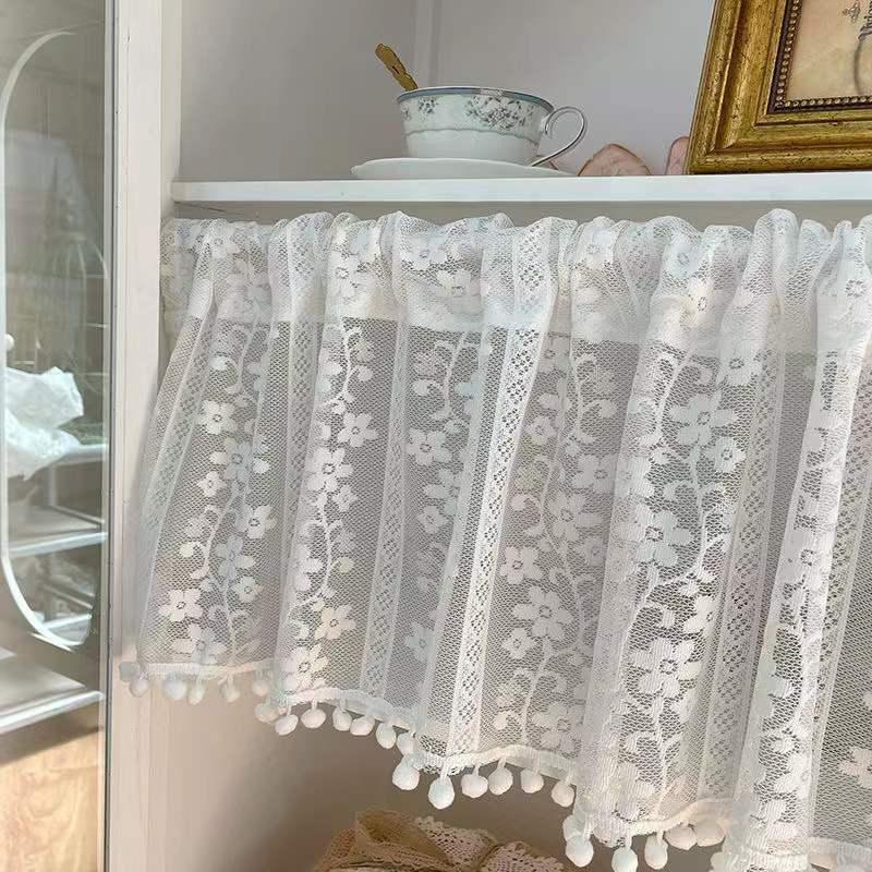 Короткие белые кружевные шторы, полузанавески для кабинок, декоративные оконные шторы, шторы для дома, кухонные принадлежности для гостиной