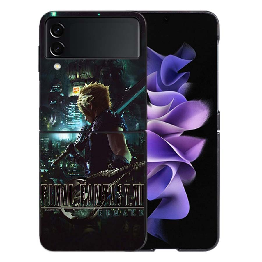 Final Fantasy VII Для Samsung Galaxy Z Flip 5 4 3 Чехол Ударопрочный Жесткий Чехол Телефон Z Flip 6 7 5G Z Flip 5 4 5G TPU PC Жесткий Coq