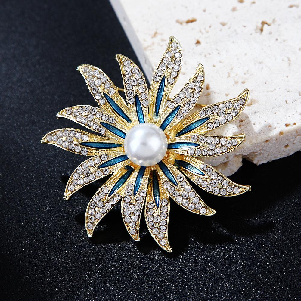 Брошь Lanhao Sunflower Pearl – Модная женская булавка для кардигана