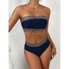 Sexy Fashionable Bikini Top Bottom Separate Two-Piece Swimsuit Strapless Women's Swimwear Set