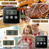 LCD Food Meat Thermometer Digital Display Oven BBQ Timer Baking Cooking Food Thermometer with Remote Probe