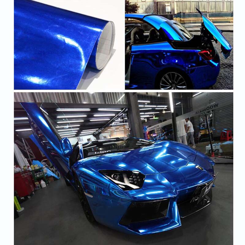 Металлическое покрытие хром синий зеркальный глянец автомобиль мотоцикл наклейки листы виниловая пленка глянцевая наклейка для ноутбука воздухоотводящая пленка