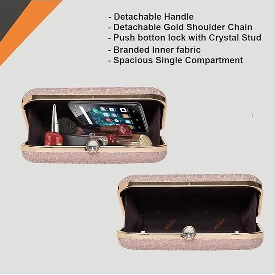 Фактурный клатч ADISA для торжественных мероприятий с золотой цепочкой для женщин и девочек (CL104)