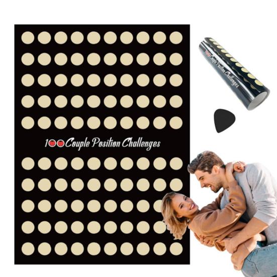 Скретч-билет для пары, 100 свиданий, скретч-плакат, памятная скретч-карта с захватывающей датой, День Святого Валентина