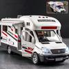1/32 Luxury RV Recreational Diecast Vehicles Car Model Camper Van Motorhome Touring Car Model Sound and Light Childrens Toy Gift