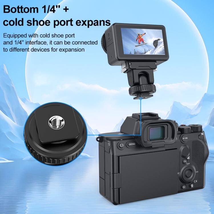Для DJI Osmo Action 5 Pro / 4 / 3 PULUZ Адаптер-основание с холодной башней для стабилизатора, быстросъемный (черный)