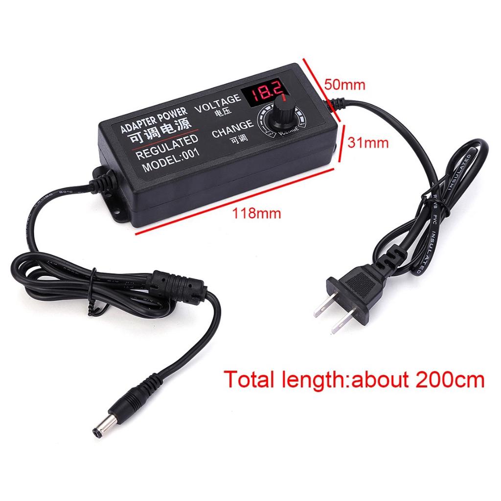 Adjustable AC To DC 3V 9V 12V 24V Universal Power Adapter Supply Display Screen Power Switching