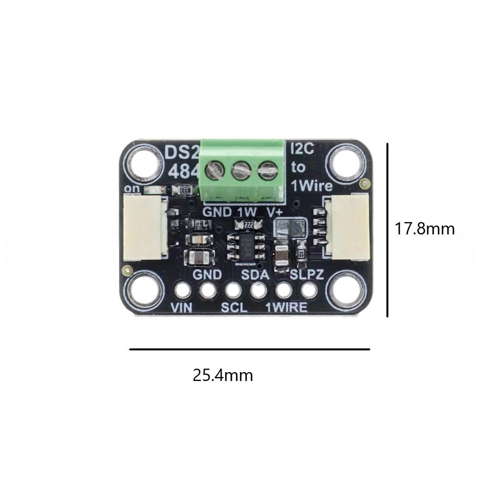 DS2484 I2C to 1 Wire Adapter for Embedded Systems with Wide Voltage Range 2.5V to 5.5V and Temp Range -40C to +85C