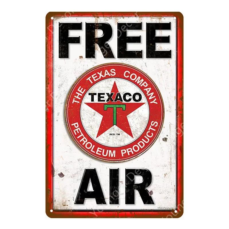 Винтажные знаки моторного масла Texaco Sky Chief Castrol BP Металлический плакат Настенное искусство Картина Тарелка Гараж Бензин Бензоколонка Декор YJ