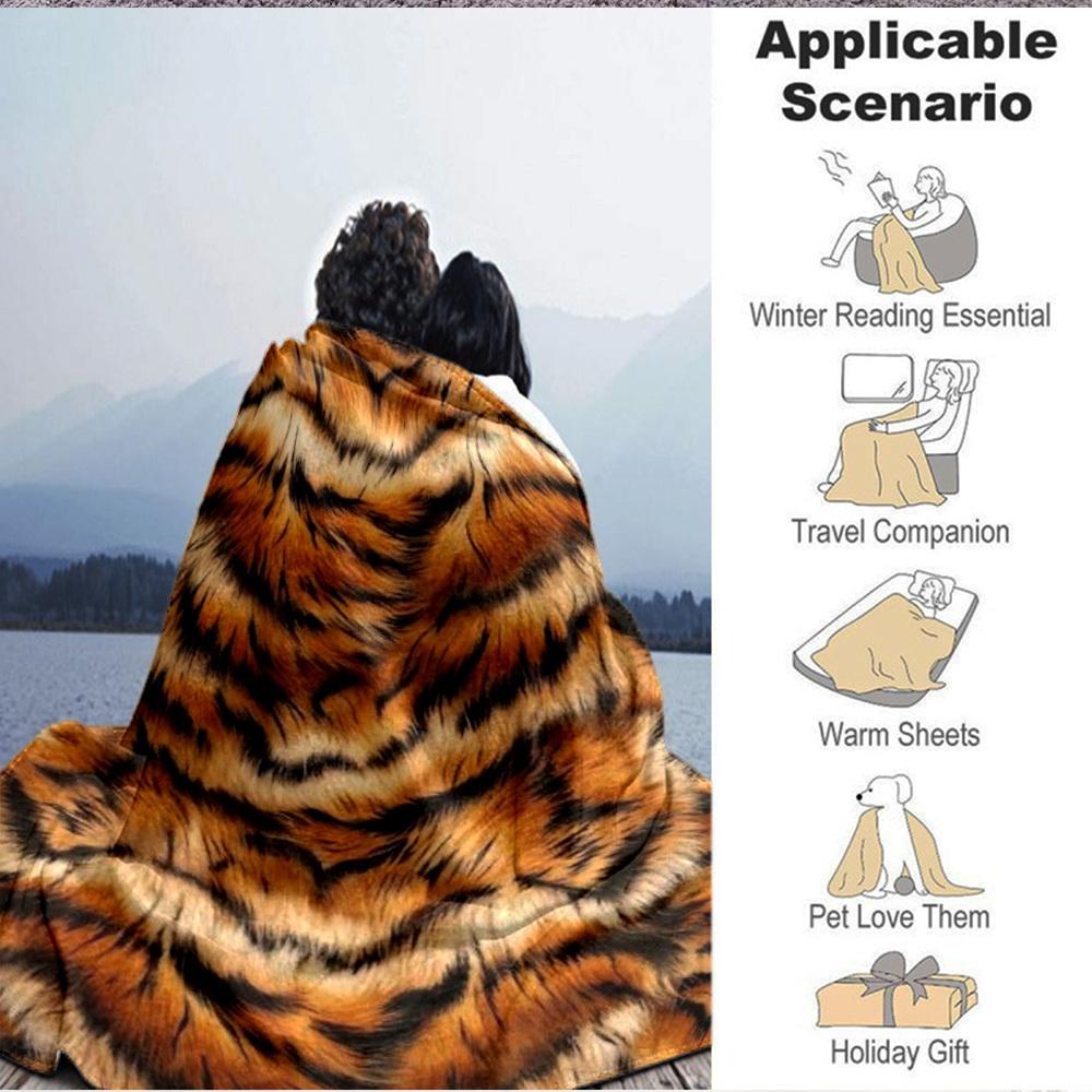 1PC Tiger Print Print Blanket, Soft Throw Blanket - Warm & Cozy for Couch, Bed, Office, and Travel yy250912189