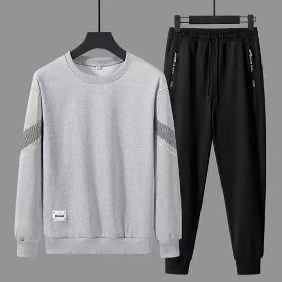 Men's Fashion Round Neck Long Sleeve T-shirt Casual Sports Pants Daily Casual Set Spring Autumn Sports Fashion 2-piece Set