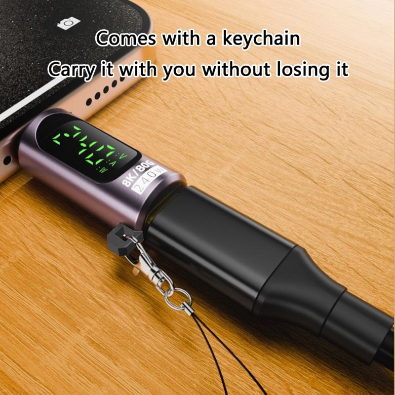 Конвертер USB C на USB C с мониторингом мощности в реальном времени, выходная мощность 240 Вт, совместим с Thunderbolt 4, для нескольких устройств